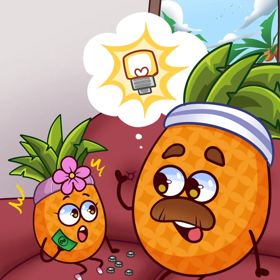 Illustration of the story of how Mora was born